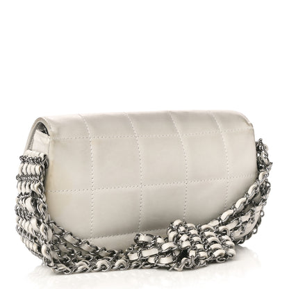 Chanel Lambskin Chocolate Bar 5 Chain Flap White 3 of 12