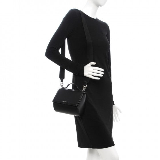 Givenchy Calfskin Mini Pandora Box Logo Strap Crossbody Bag Black 2 of 8