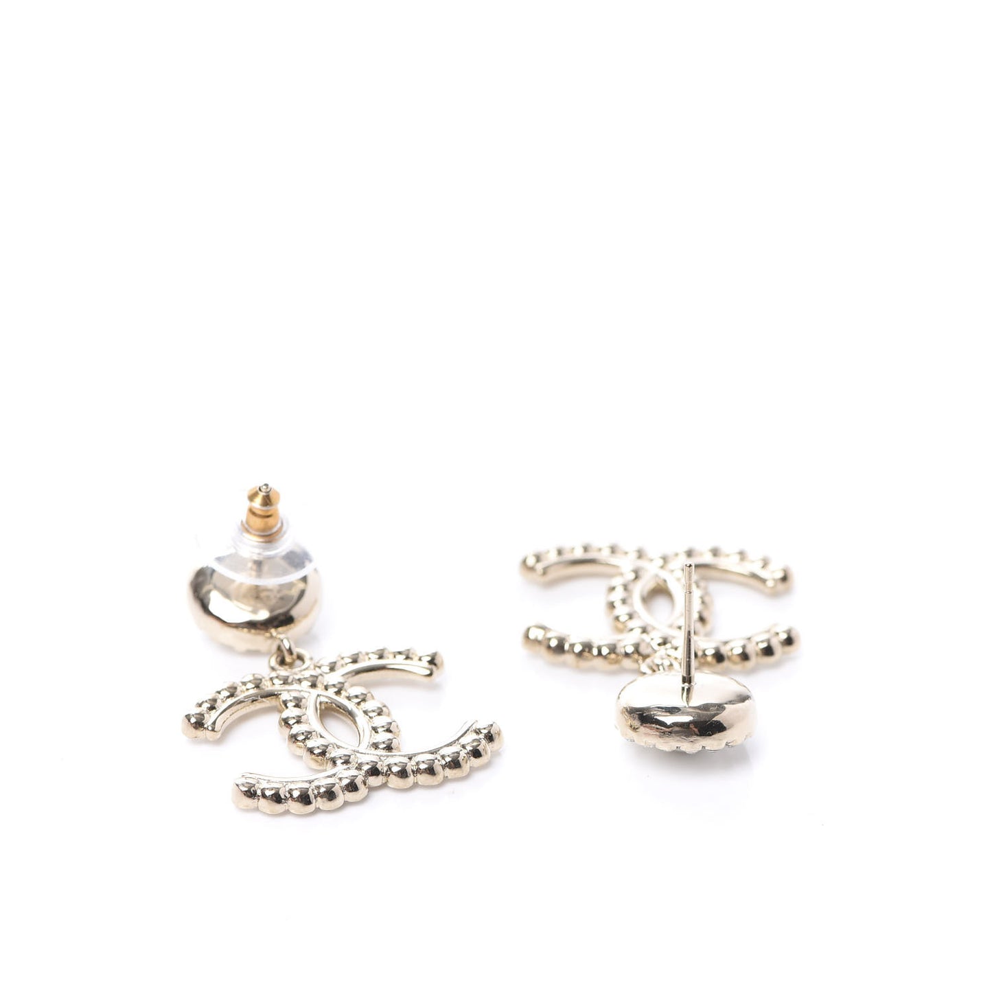 Crystal Pearl Bow-tiful CC Drop Earrings Gold