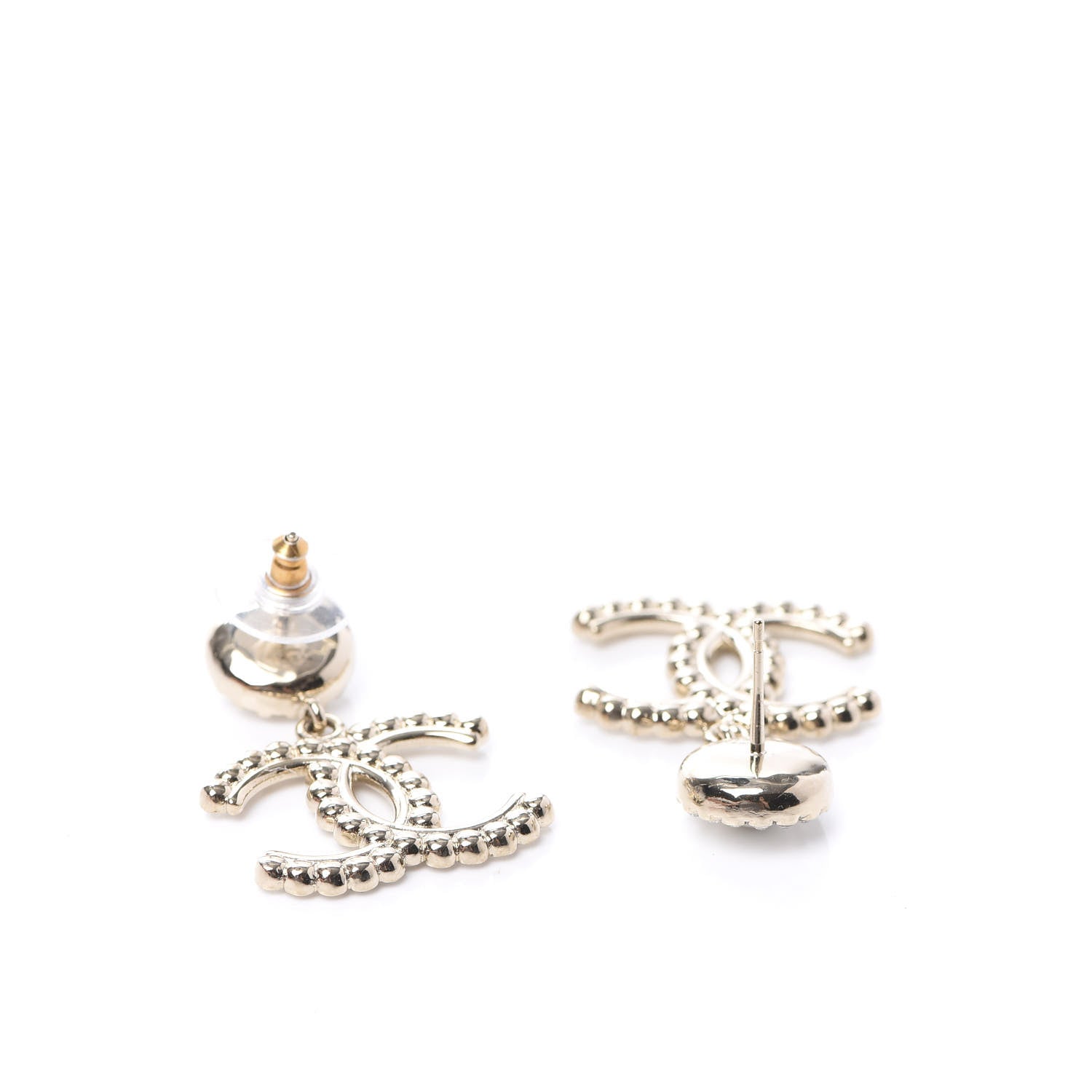 Chanel Crystal Pearl Bow-tiful CC Drop Earrings Gold 3 of 5