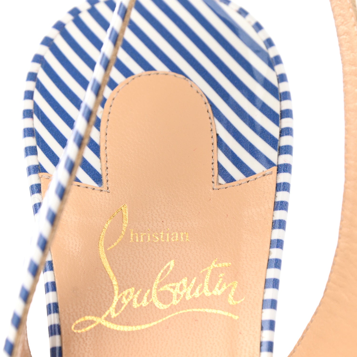 Christian Louboutin Patent Stripes Clare Nodo 80 Pumps 39 Jeans White 8 of 10