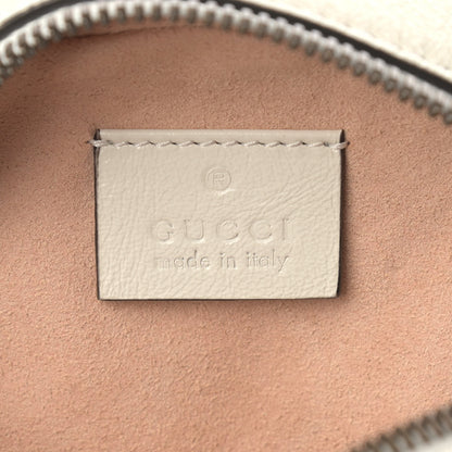 Gucci Calfskin Matelasse Mini GG Marmont Round Shoulder Bag White 6 of 9