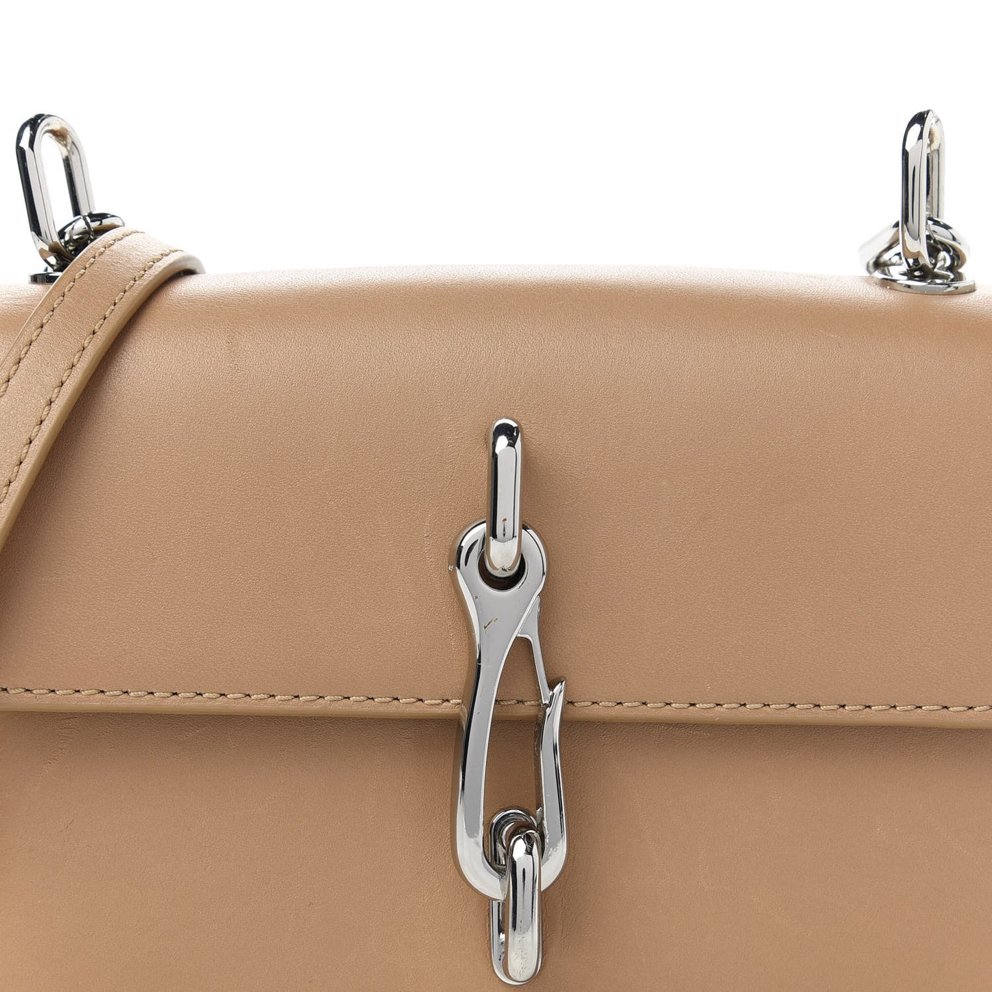 Calfskin Small Hook Shoulder Bag Nude