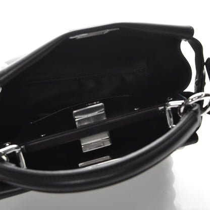 Fendi Vitello Seta Shiny Nappa Pearl Scallopped Studded Mini Peekaboo Iconic Satchel Black 7 of 9