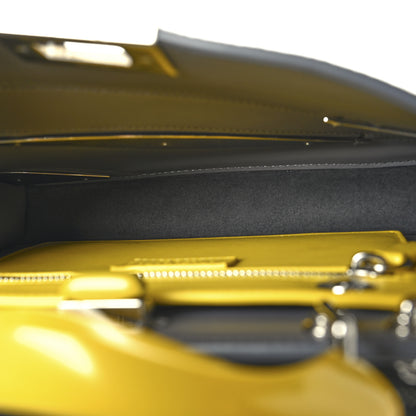 Fendi X MA YANSONG Cuoio Romano Aluminum Bi-Color Mini Peekaboo I SEE U Satchel Grey Yellow 6 of 12
