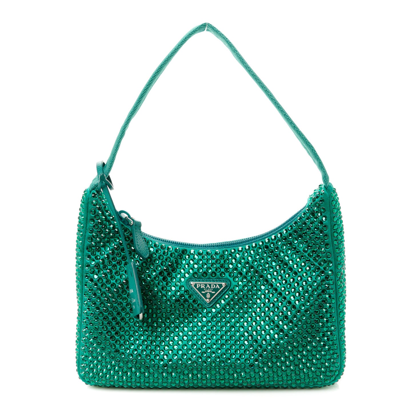 Satin Crystal Mini Re-Edition 2000 Bag Mango