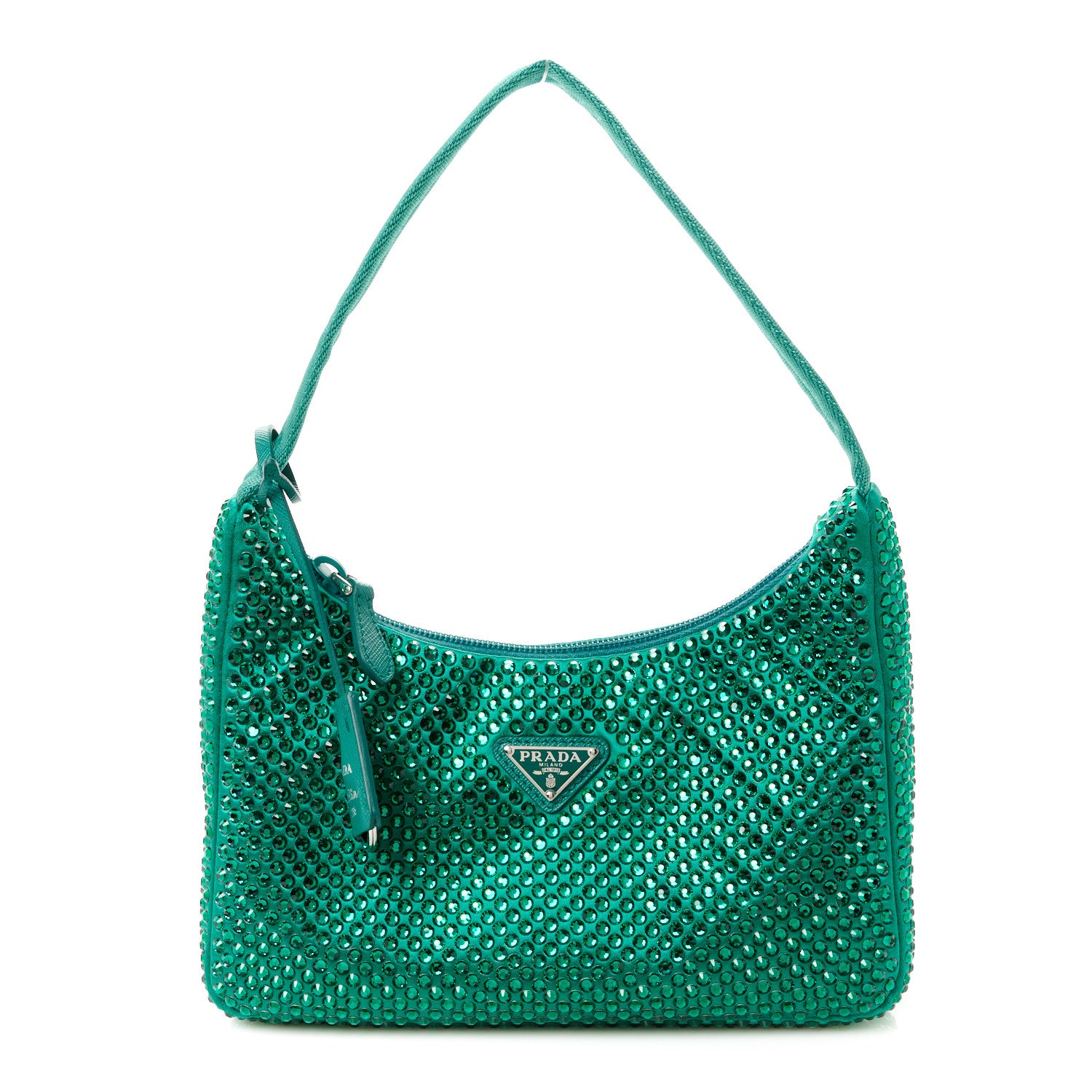 Prada Satin Crystal Mini Re-Edition 2000 Bag Mango 1 of 10
