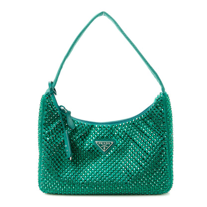 Prada Satin Crystal Mini Re-Edition 2000 Bag Mango 1 of 10