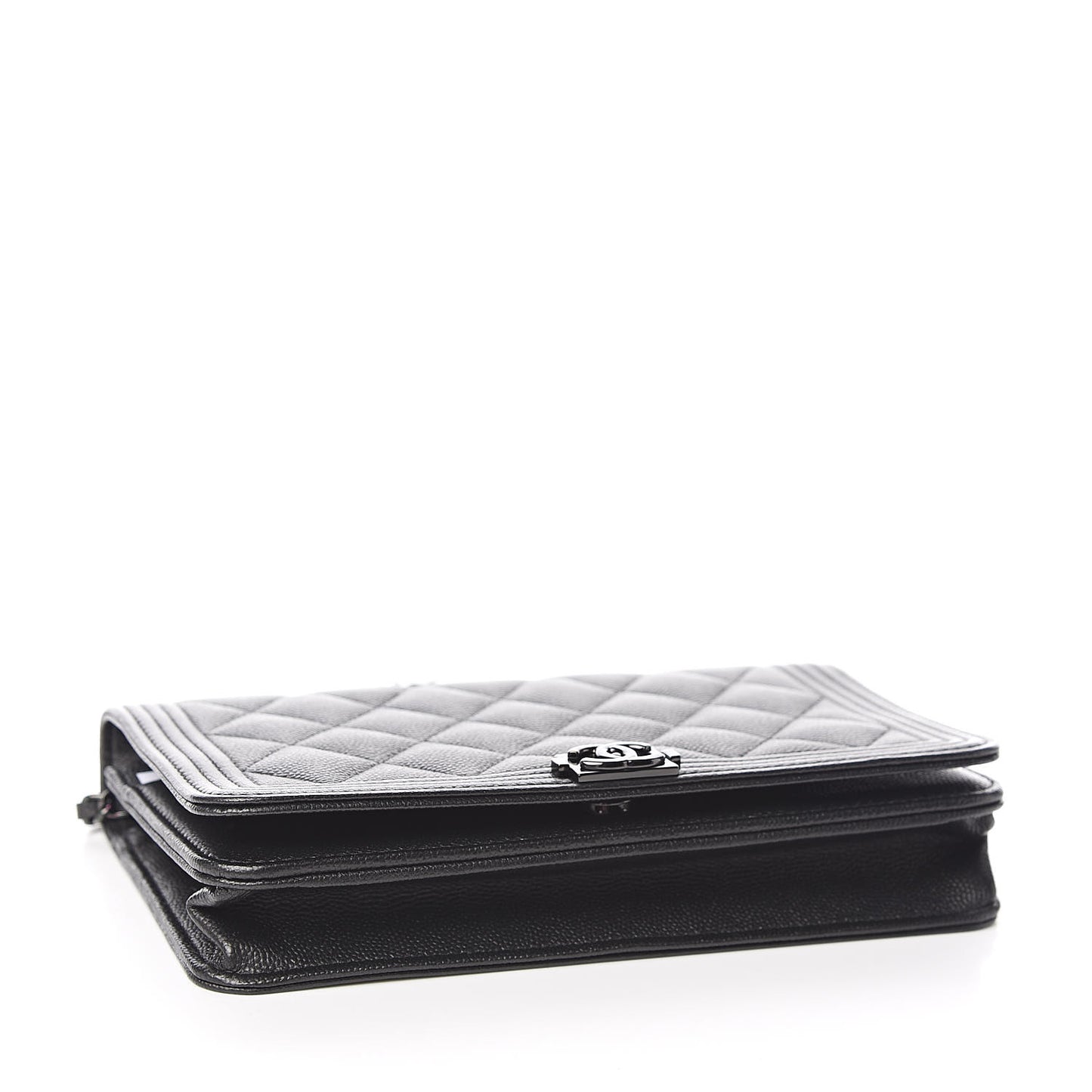 Caviar Quilted Boy Wallet On Chain WOC So Black