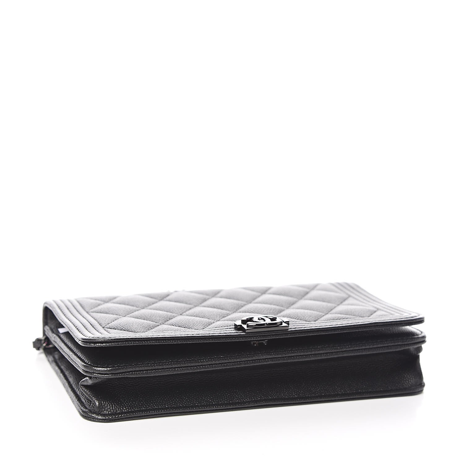 Chanel Caviar Quilted Boy Wallet On Chain WOC So Black 4 of 12