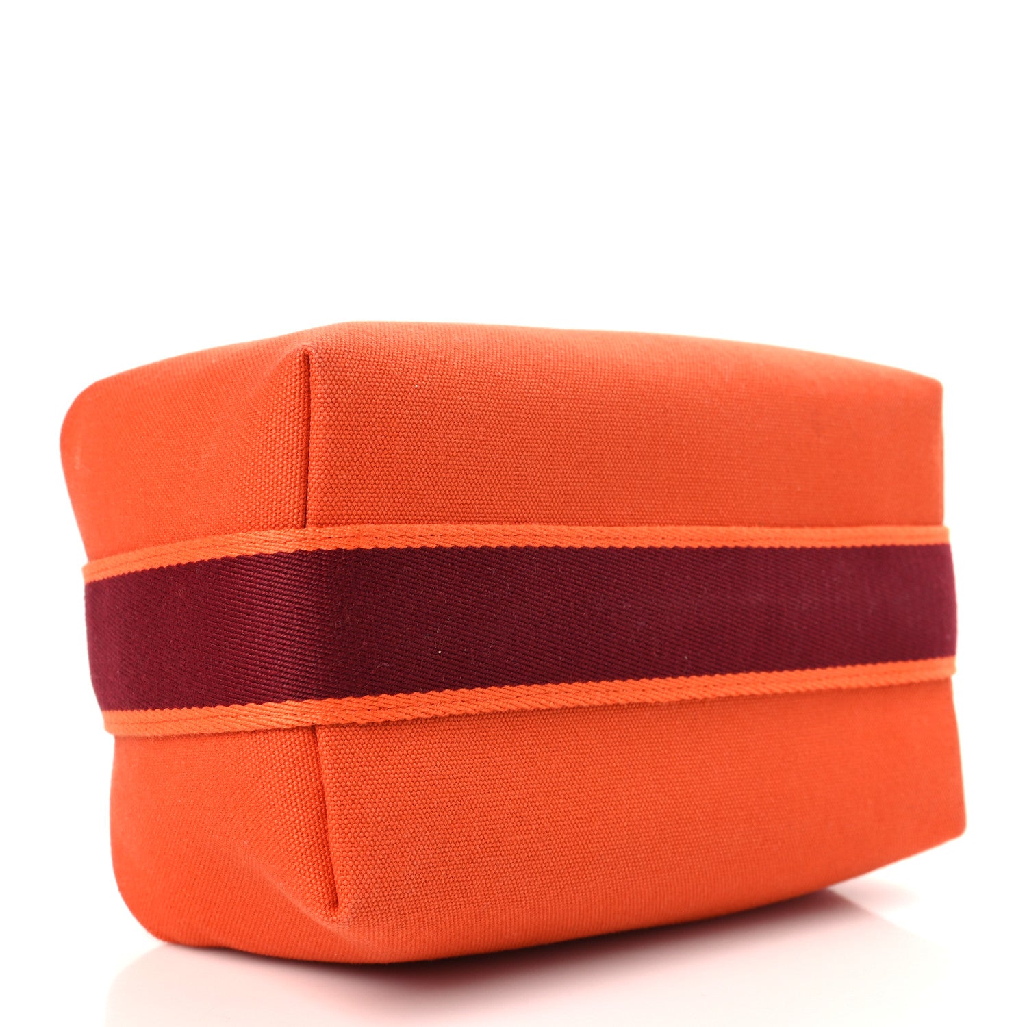 Hermes Canvas Small Bride-A-Brac Pouch Orange Burgundy 4 of 8