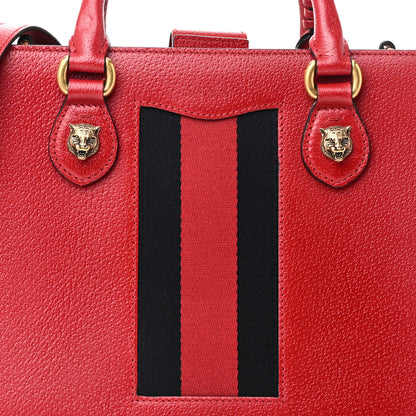 Gucci Grained Calfskin Small Animalier Top Handle Tote Red 8 of 10