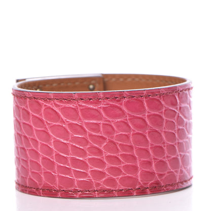 Hermes Shiny Alligator Kelly Dog Cuff Fuchsia 3 of 6