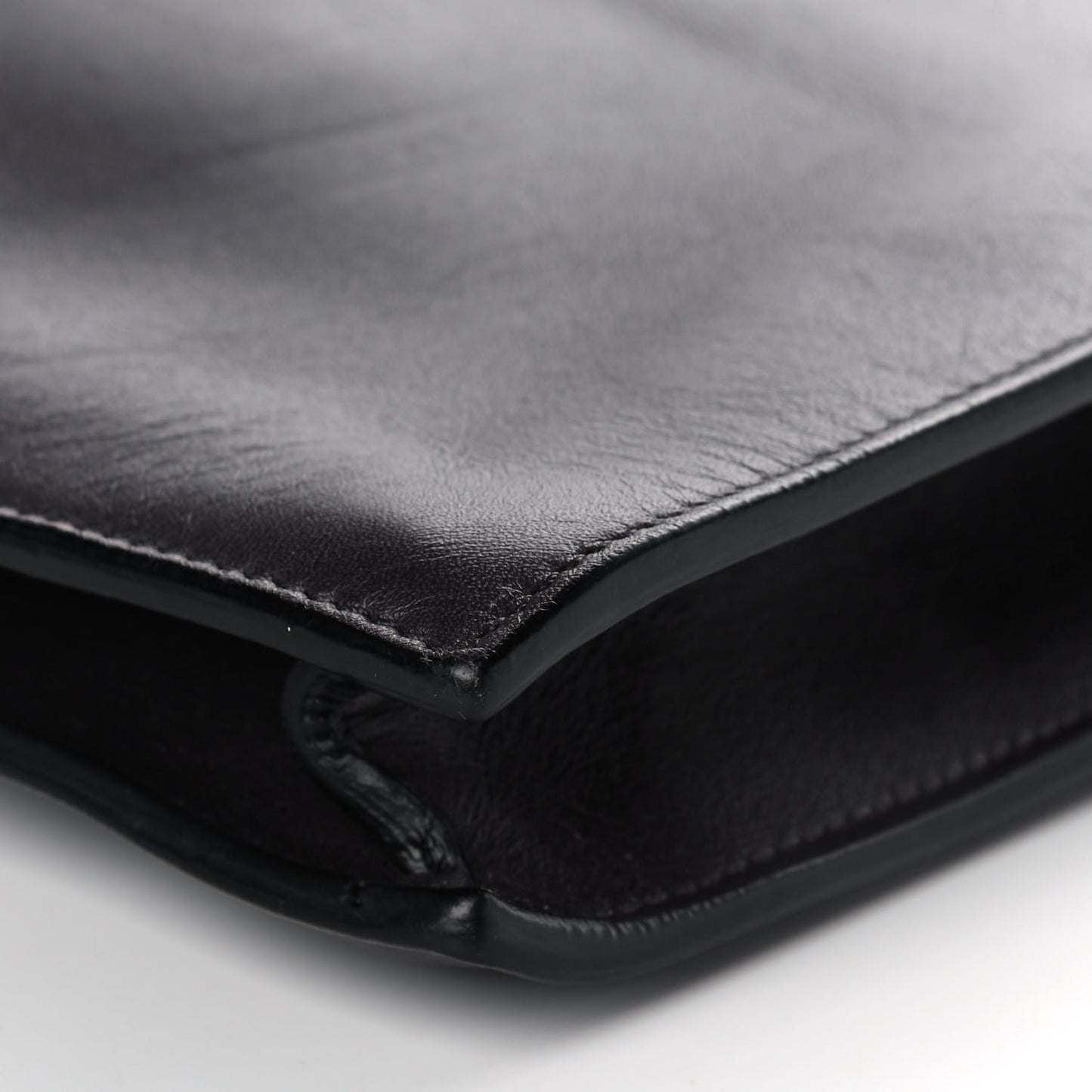 Smooth Calfskin Mini Clasp Bag Black