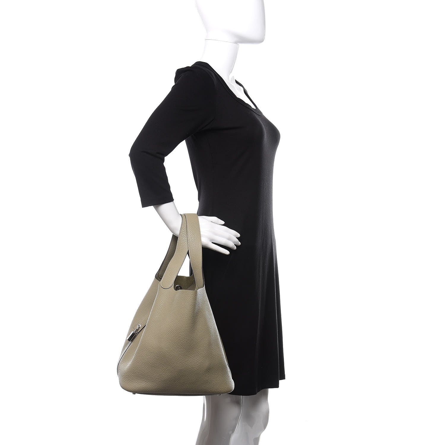 Hermes Taurillon Clemence Picotin Lock 26 GM Sauge 2 of 10