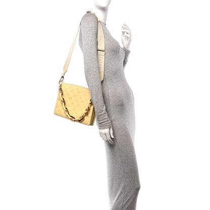 Louis Vuitton Lambskin Embossed Monogram Coussin PM Yellow 2 of 12