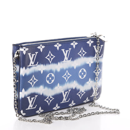 Louis Vuitton Monogram Giant Escale Double Zip Pochette Blue 2 of 8