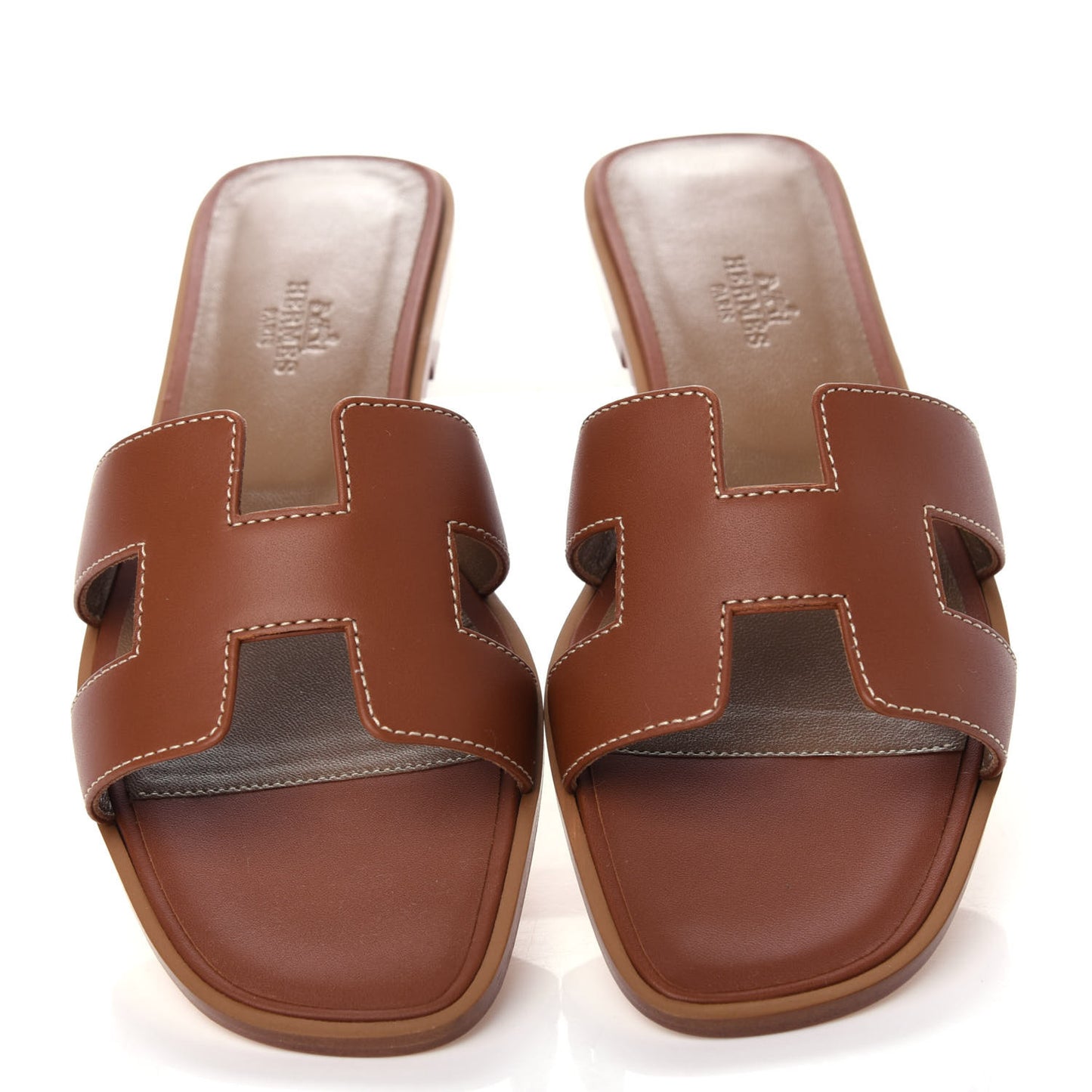 Box Calfskin Oran Sandals 37.5 Gold