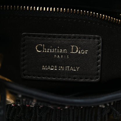 Christian Dior Lambskin Beaded Fringe Mini Lady Dior Black Multicolor 6 of 10