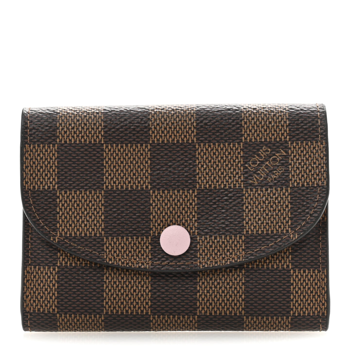 Damier Ebene Rosalie Coin Purse Rose Ballerine