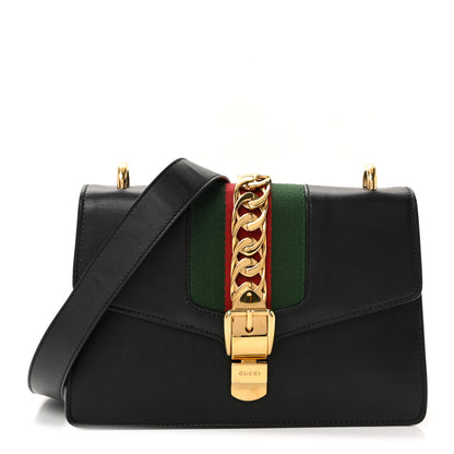 Gucci Calfskin Small Sylvie Shoulder Bag Black 1 of 11
