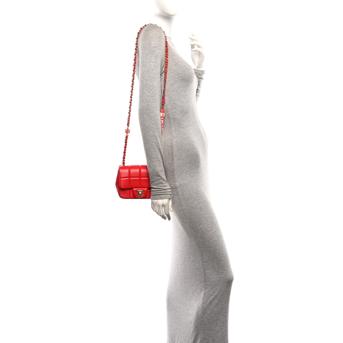 Chanel Lambskin Resin Crystal Square Quilted Monacoco Mini Flap Red 2 of 10