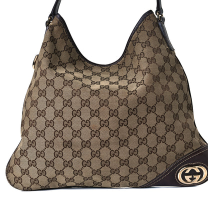 Gucci Monogram Medium New Britt Hobo Dark Brown 8 of 17