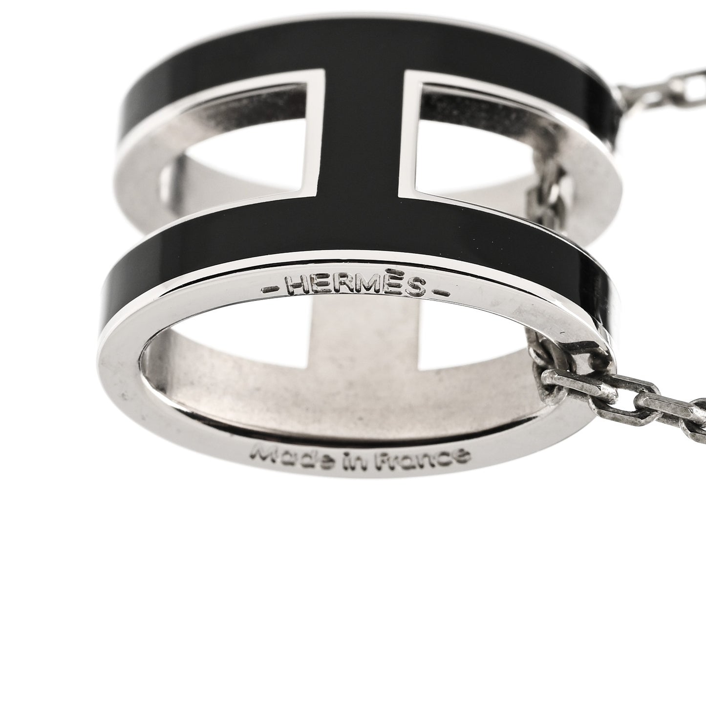 Lacquered Palladium Pop H Pendant Necklace Black