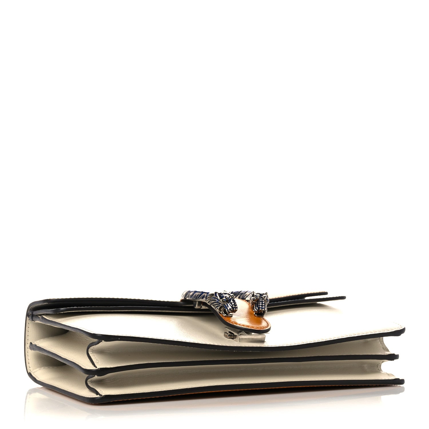 Gucci Azalea Calfskin Enamel Tri-Color Small Dionysus Shoulder Bag Mystic White Sun Oil Black Electric Blue 4 of 11