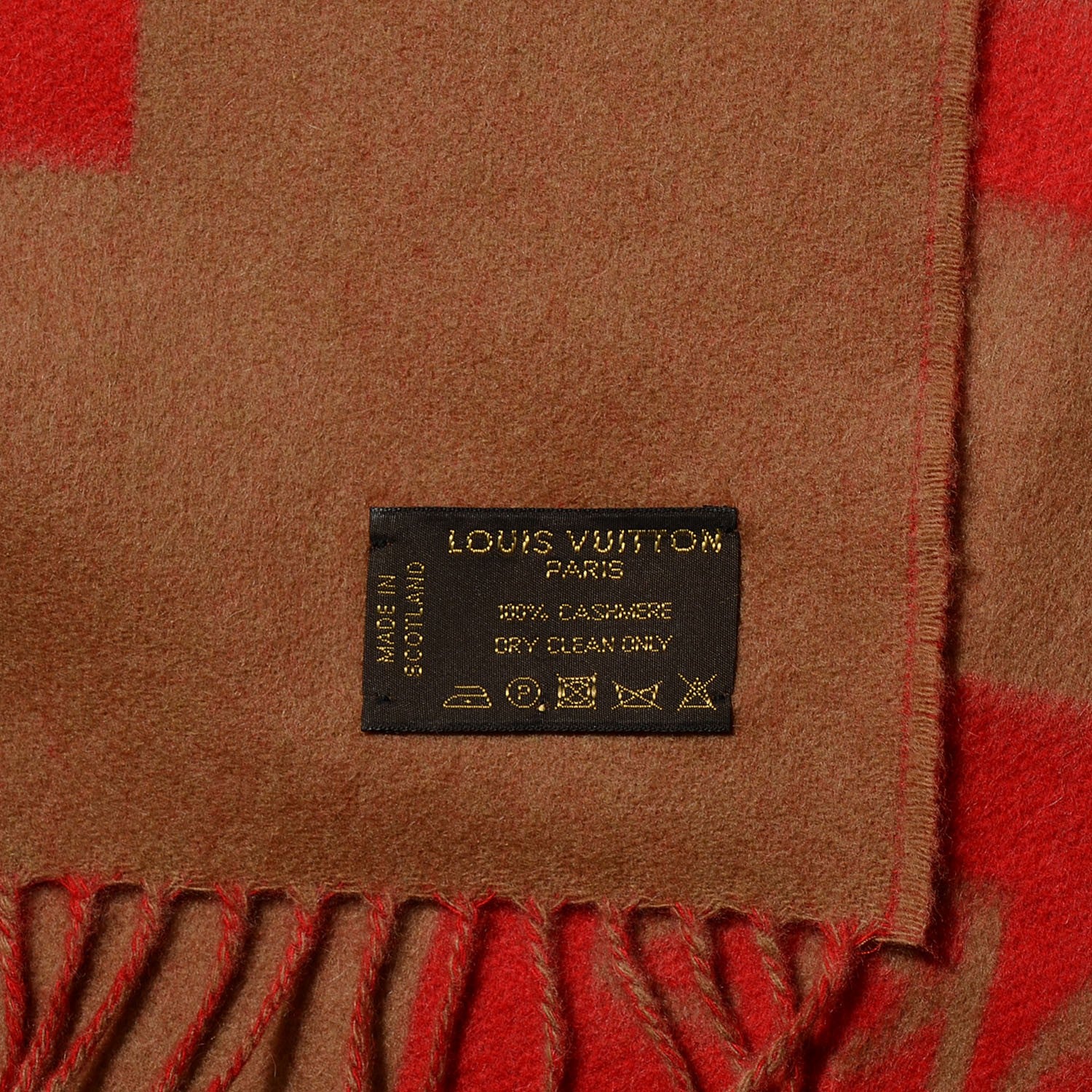 Louis Vuitton Cashmere Baroda Muffler Scarf Rouge Camel 4 of 4
