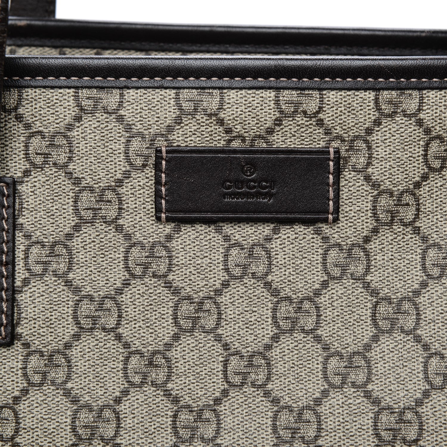 Gucci GG Supreme Monogram Medium Zippered Shopping Tote Dark Brown 6 of 8