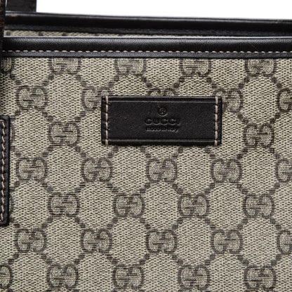Gucci GG Supreme Monogram Medium Zippered Shopping Tote Dark Brown 6 of 8