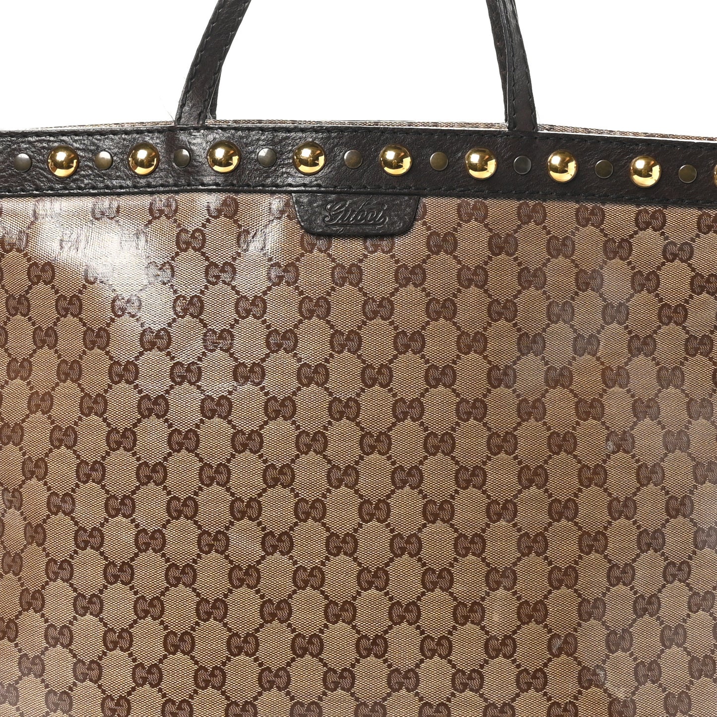 Crystal Monogram Large Babouska Vertical Shopping Tote Brown