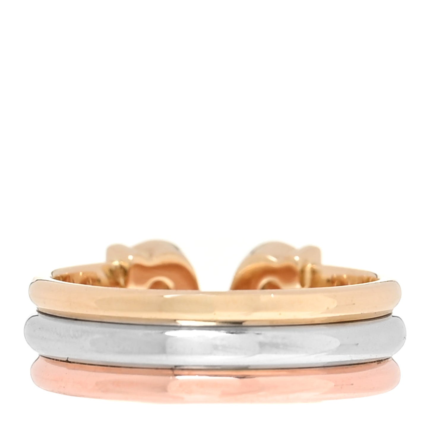 18K Pink Yellow White Gold 8mm C De Cartier Ring 49 4.75