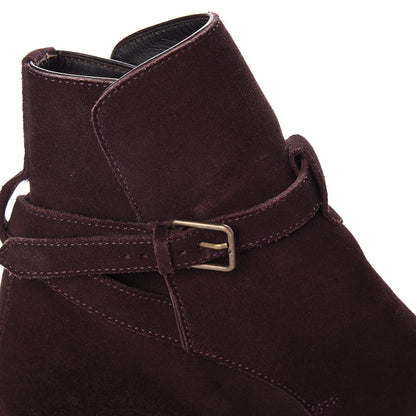 Saint Laurent Suede Soho Calfskin Ankle Boots 40 Deep Blood 24 of 25