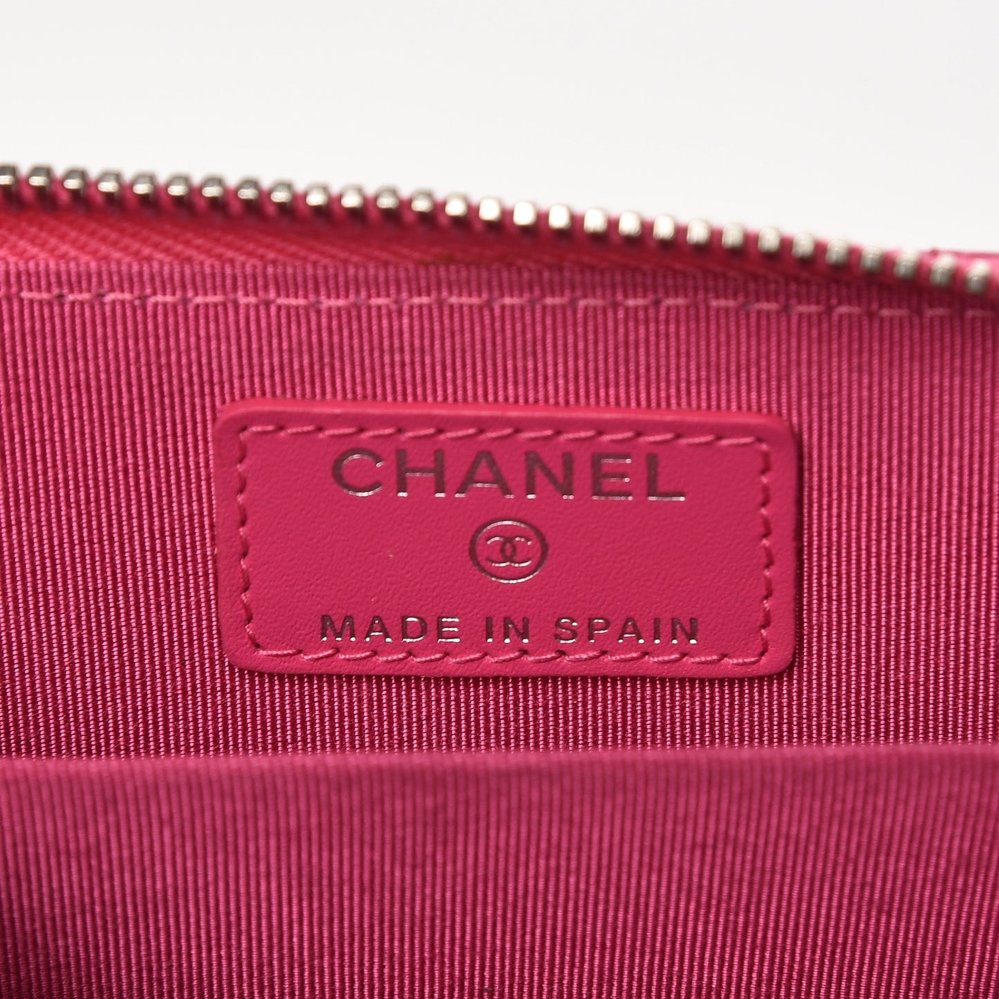 Caviar Quilted Zip Coin Purse Pink