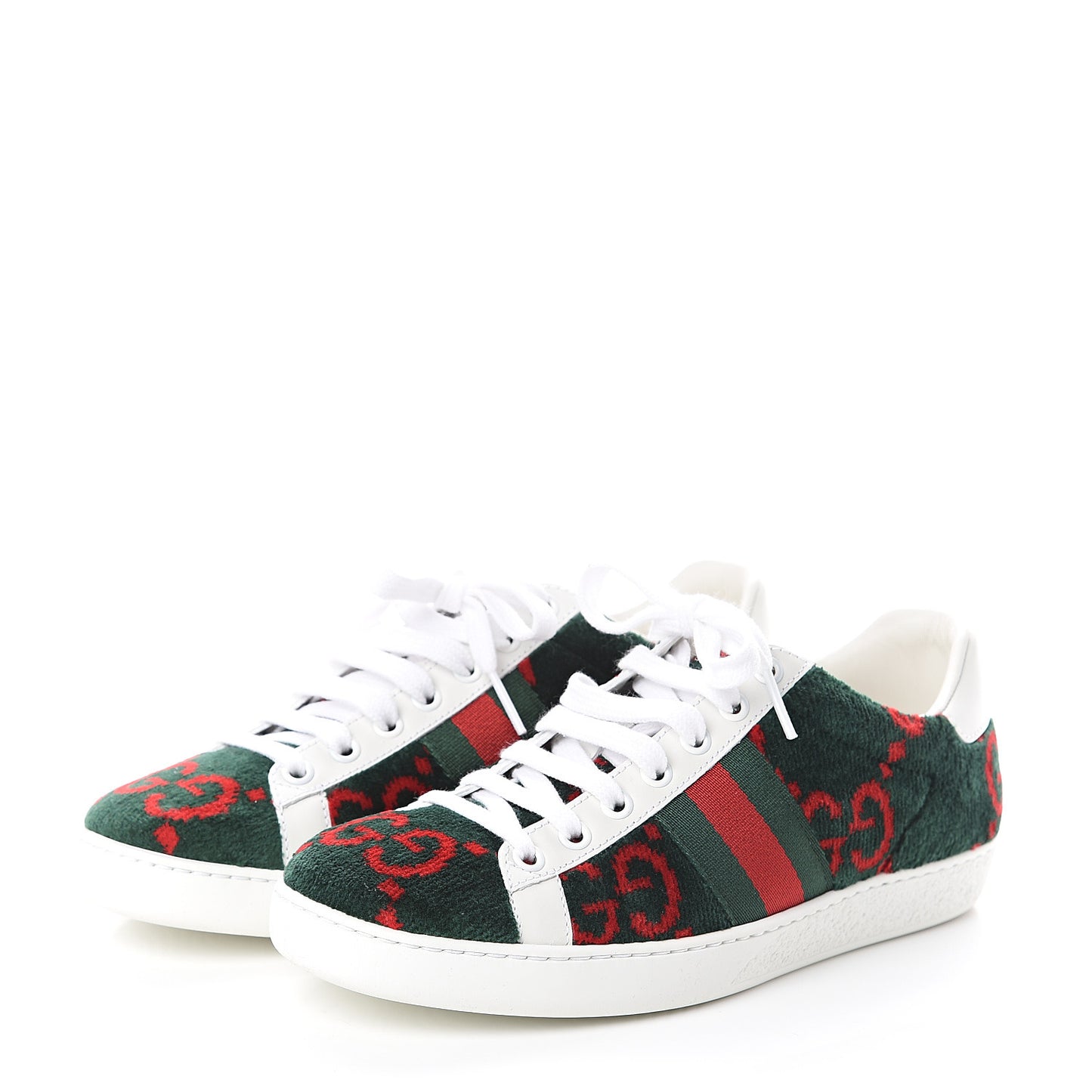 Terry Cloth GG Monogram Web Womens Ace Sneakers 36