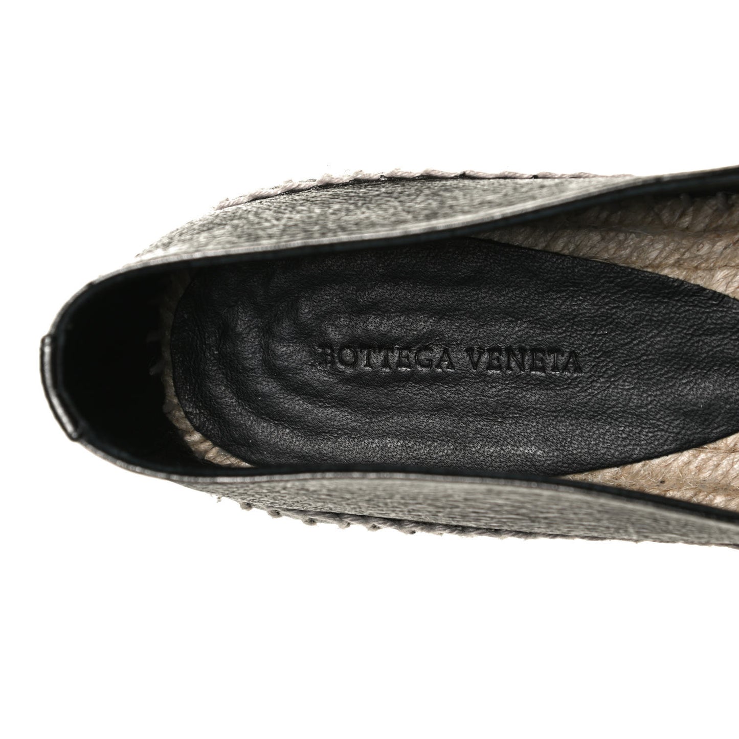 Nappa Intrecciato Gala Espadrille 39 Argento Antique