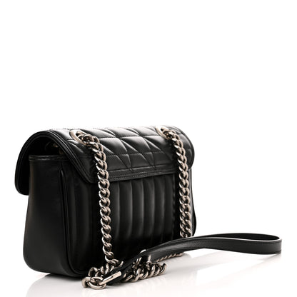 Gucci Calfskin Matelasse Aria Mini GG Marmont Shoulder Bag Black 3 of 11