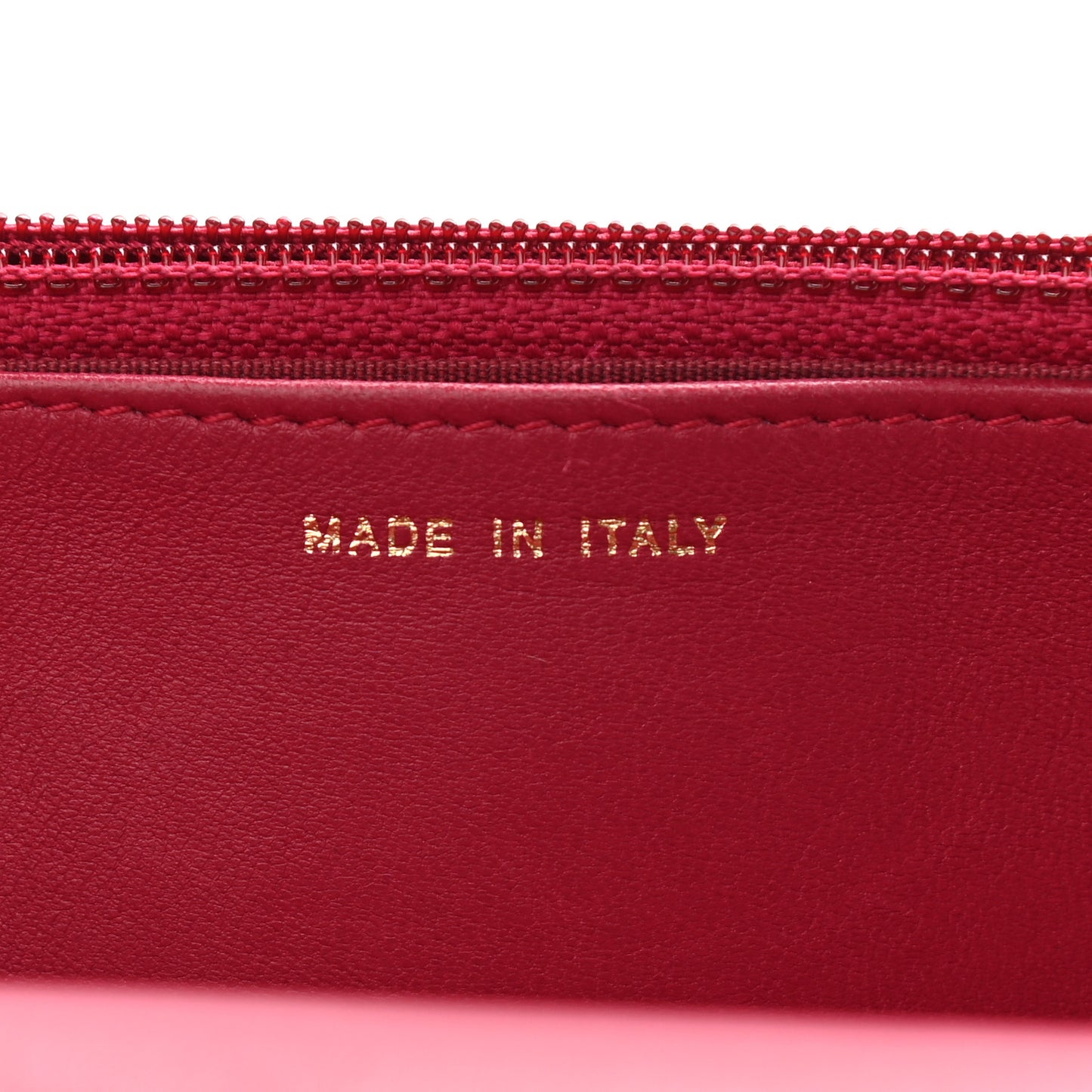 Lambskin Quilted Trendy CC Wallet On Chain WOC Dark Pink