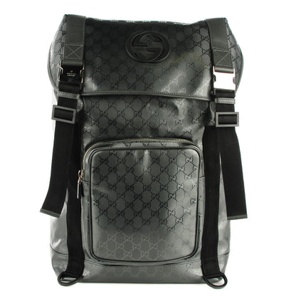 Gucci Imprime Monogram Interlocking G Double Buckle Backpack Platinum Grey 1 of 7