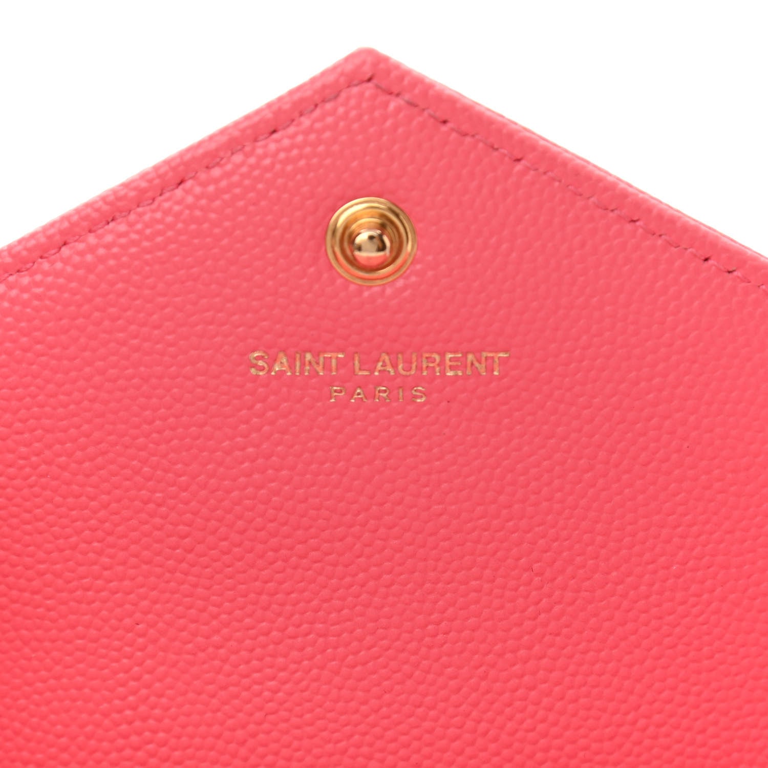 Saint Laurent Grain De Poudre Matelasse Chevron Monogram Chain Wallet Rose Clair 6 of 12