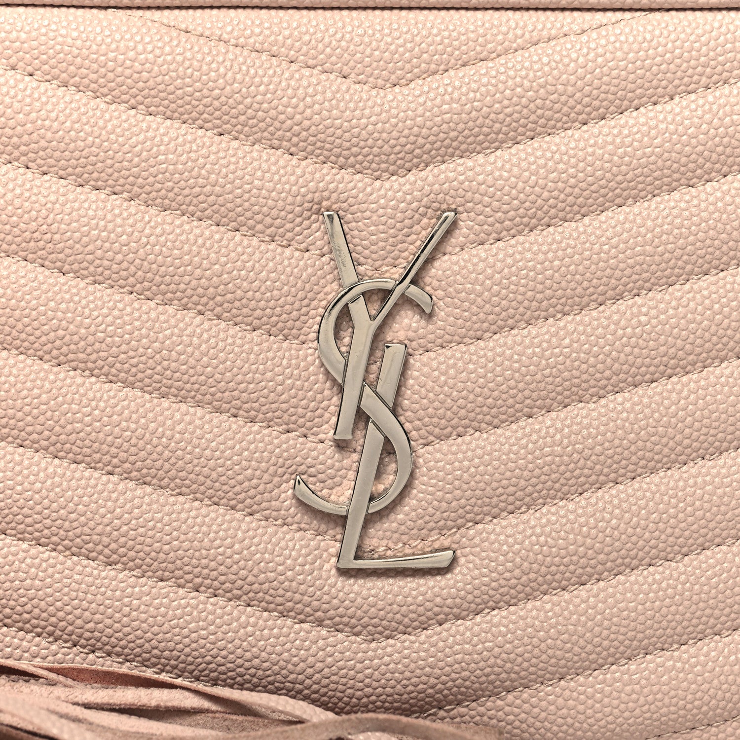 Saint Laurent Grain De Poudre Matelasse Monogram Mini Lou Camera Bag Marble Pink 8 of 10