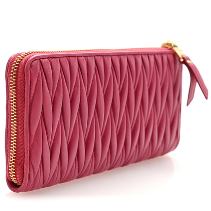 Miu Miu Matelasse Large Zip Around Wallet Peonia 3 of 7