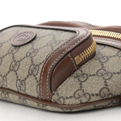 Gucci GG Supreme Monogram Textured Calfskin Retro Interlocking G Belt Bag Beige Ebony Brown Sugar 12 of 14