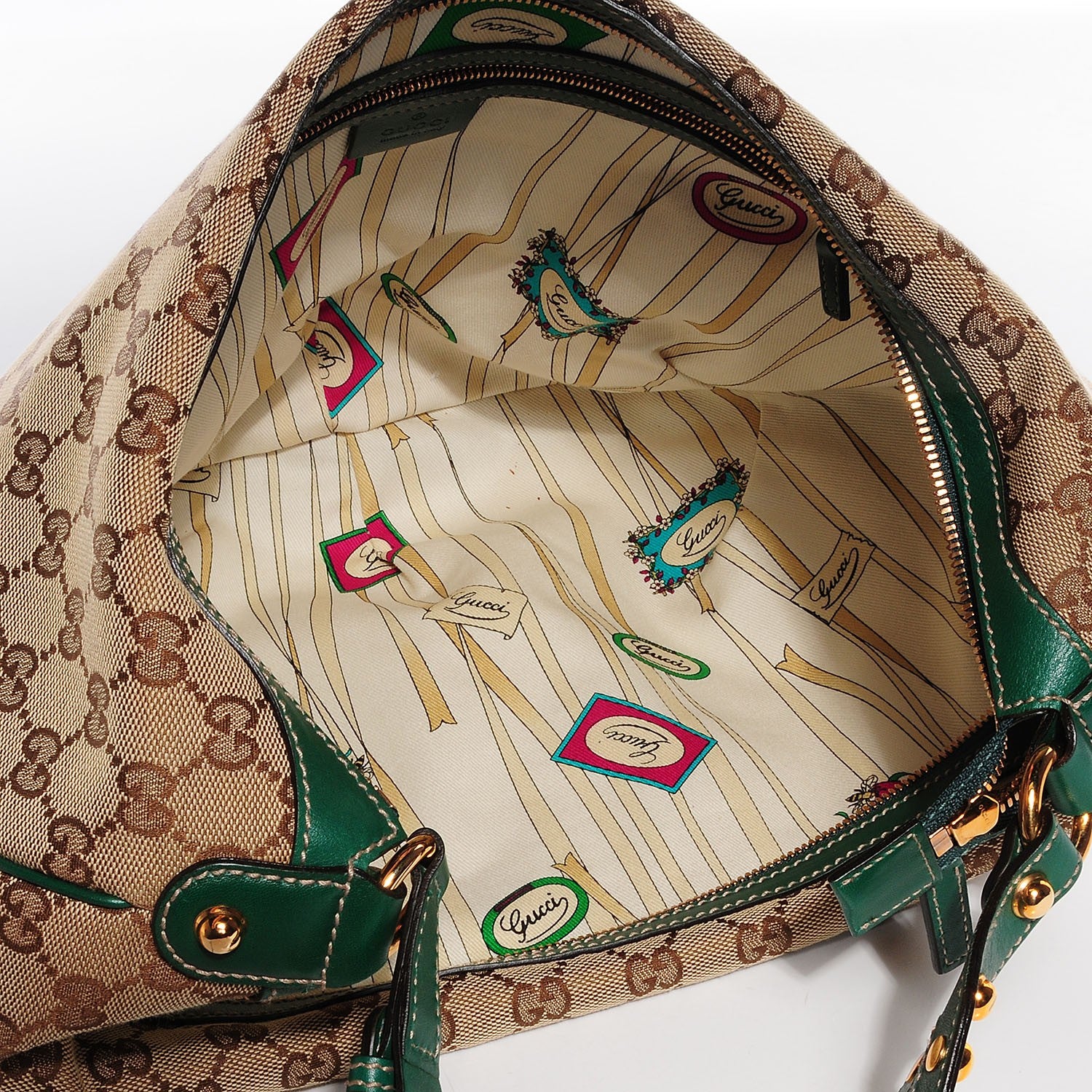 Gucci Monogram Biba Hobo Green 5 of 7