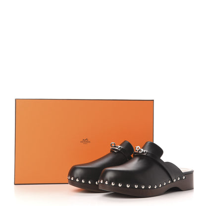 Hermes Calfskin Carlotta Mules 40 Black 8 of 8