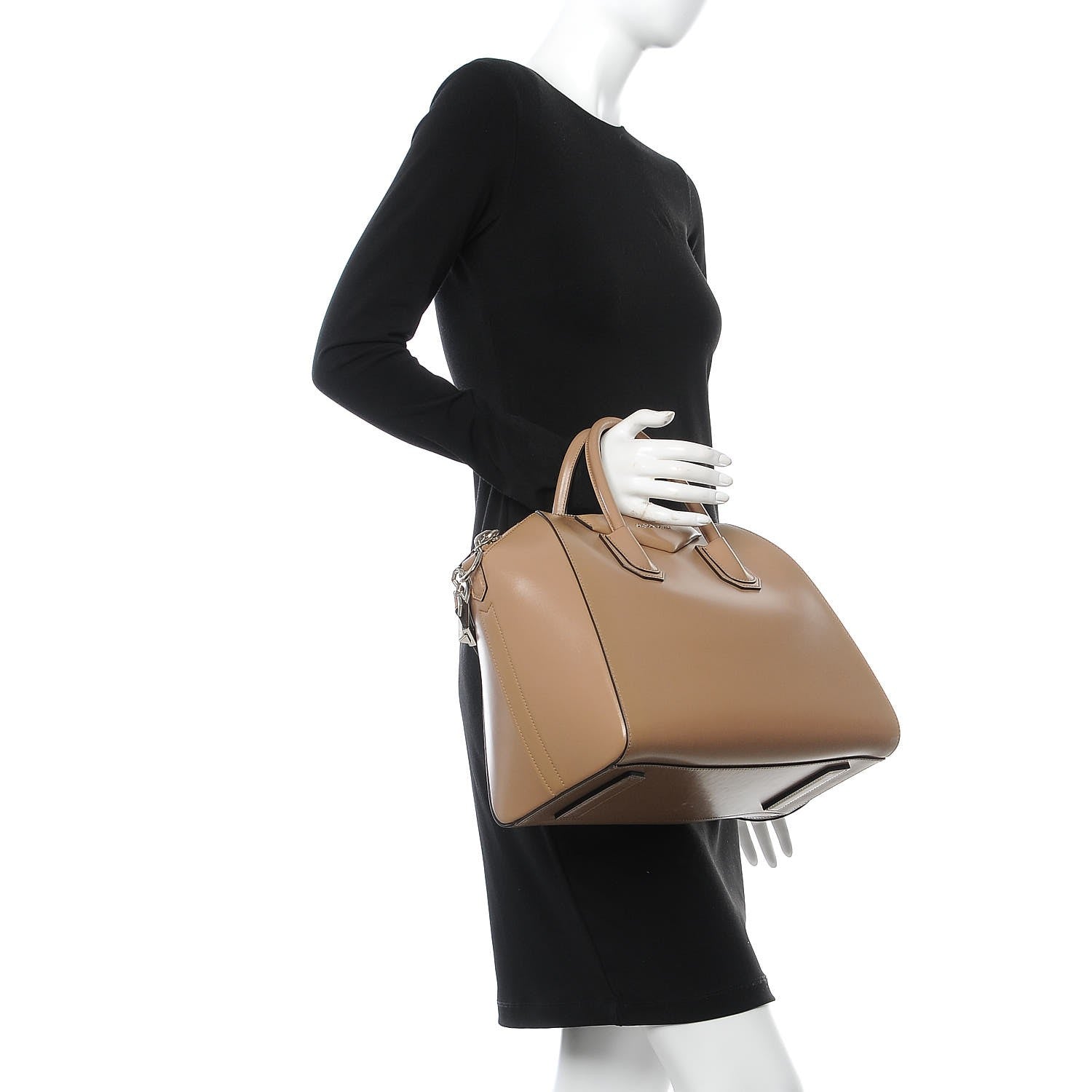 Givenchy Shiny Lord Calfskin Medium Antigona Dark Beige 3 of 12