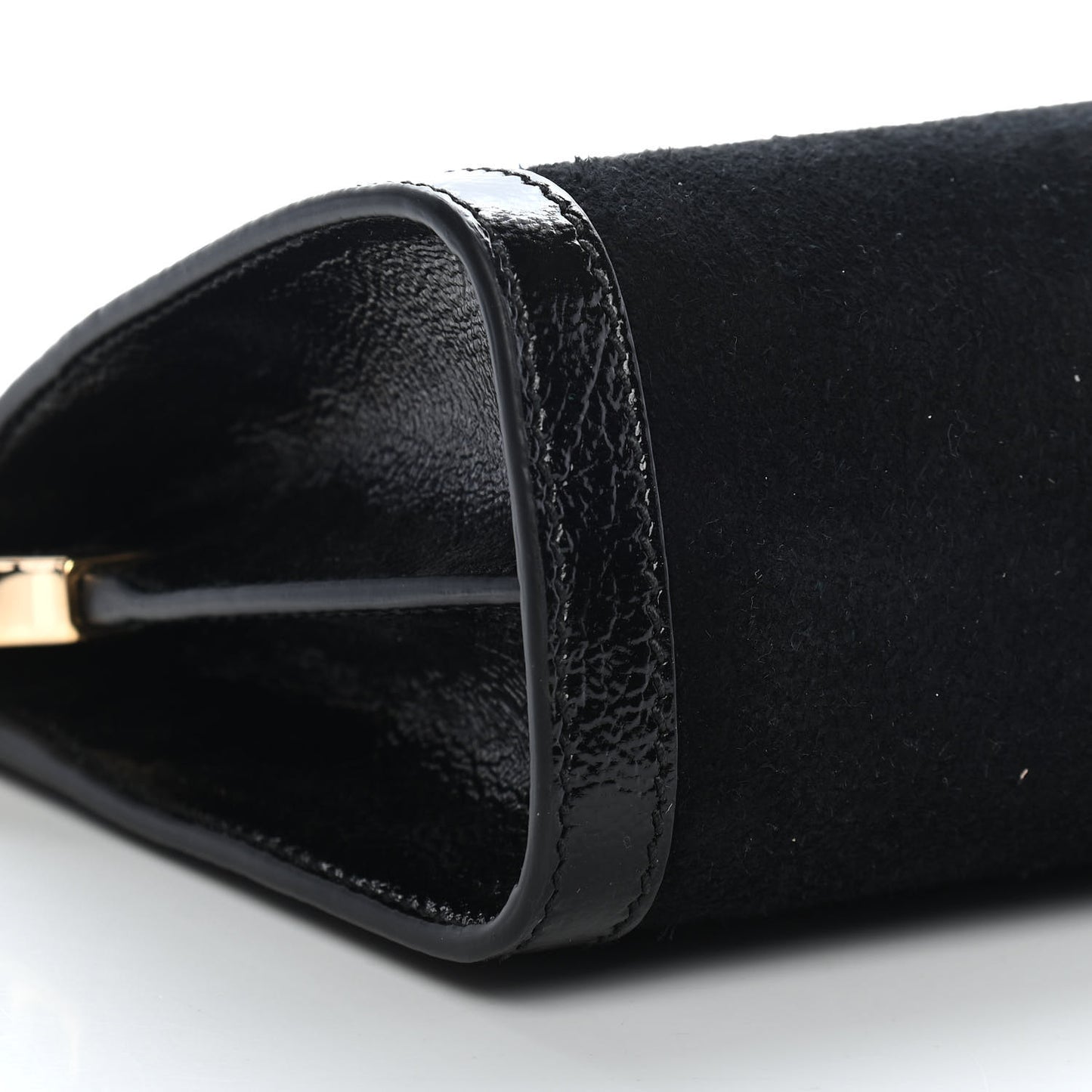 Suede Patent GG Web Small Ophidia Chain Shoulder Bag Black