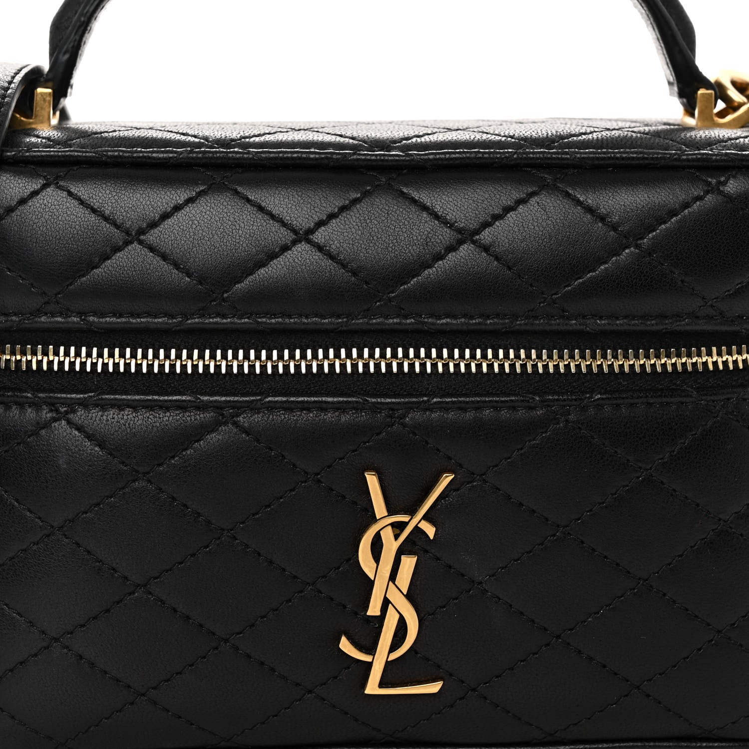 Saint Laurent Lambskin Quilted Mini Gaby Vanity Case Black 7 of 9